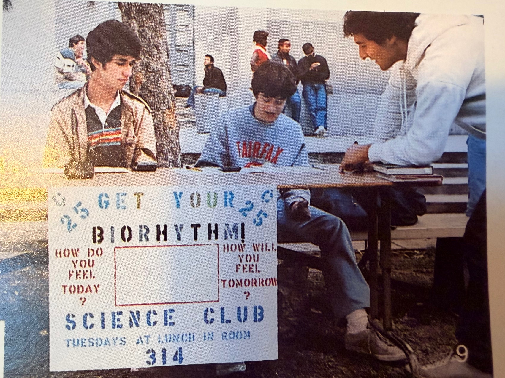Science Club Biorhythm printout, 1982